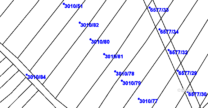 Parcela st. 3010/81 v KÚ Archlebov, Katastrální mapa