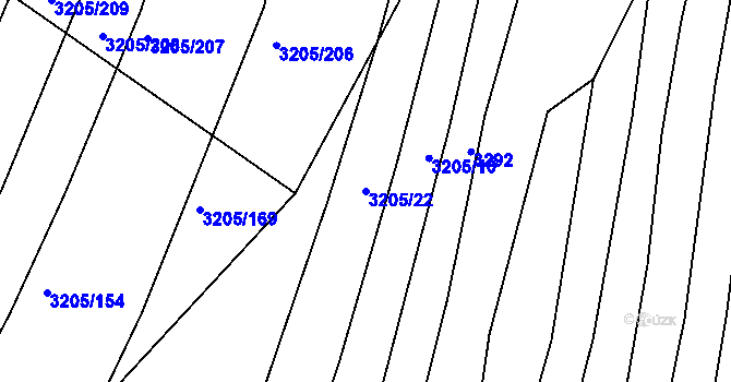 Parcela st. 3205/22 v KÚ Archlebov, Katastrální mapa