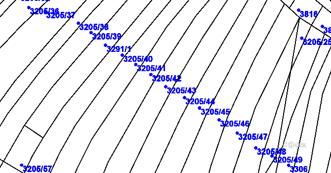 Parcela st. 3205/43 v KÚ Archlebov, Katastrální mapa
