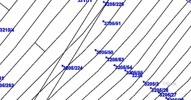 Parcela st. 3205/50 v KÚ Archlebov, Katastrální mapa