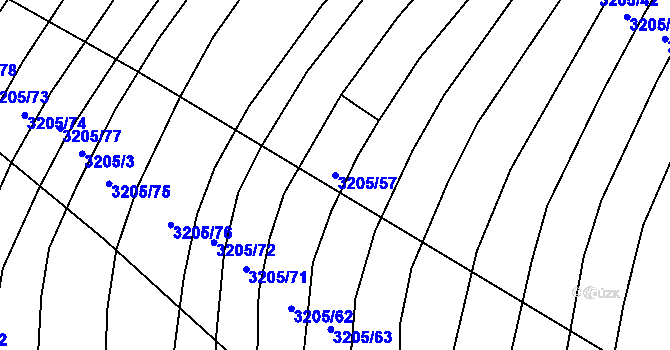 Parcela st. 3205/57 v KÚ Archlebov, Katastrální mapa