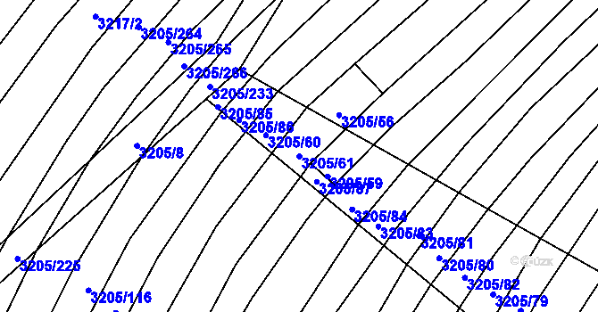 Parcela st. 3205/61 v KÚ Archlebov, Katastrální mapa