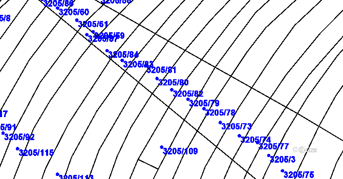 Parcela st. 3205/82 v KÚ Archlebov, Katastrální mapa