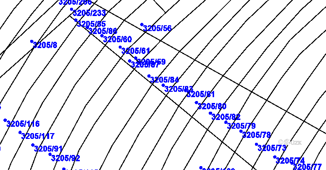 Parcela st. 3205/83 v KÚ Archlebov, Katastrální mapa