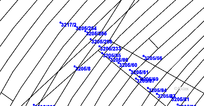 Parcela st. 3205/85 v KÚ Archlebov, Katastrální mapa