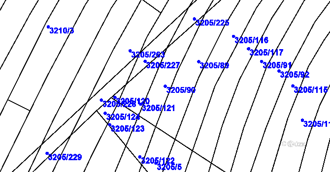 Parcela st. 3205/90 v KÚ Archlebov, Katastrální mapa