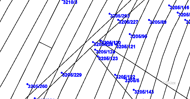 Parcela st. 3205/124 v KÚ Archlebov, Katastrální mapa