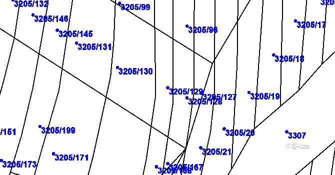 Parcela st. 3205/129 v KÚ Archlebov, Katastrální mapa