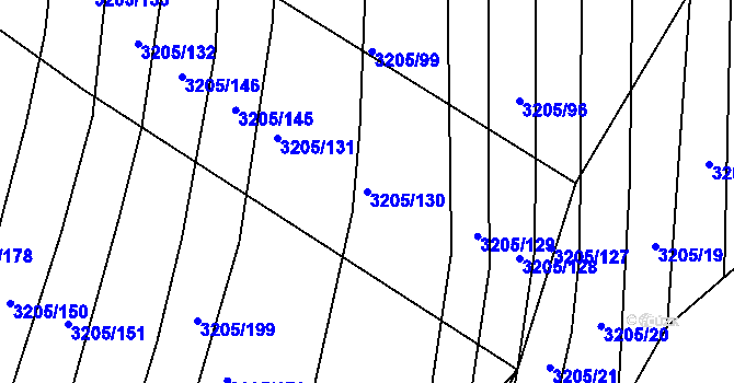 Parcela st. 3205/130 v KÚ Archlebov, Katastrální mapa