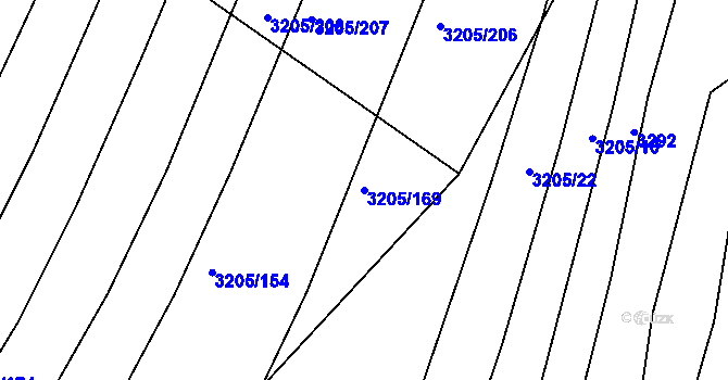 Parcela st. 3205/169 v KÚ Archlebov, Katastrální mapa