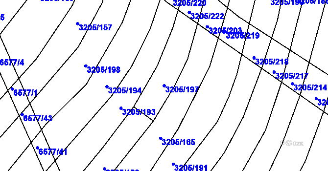 Parcela st. 3205/197 v KÚ Archlebov, Katastrální mapa