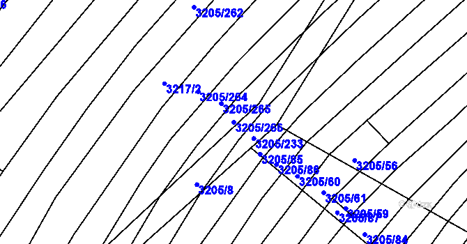 Parcela st. 3205/266 v KÚ Archlebov, Katastrální mapa
