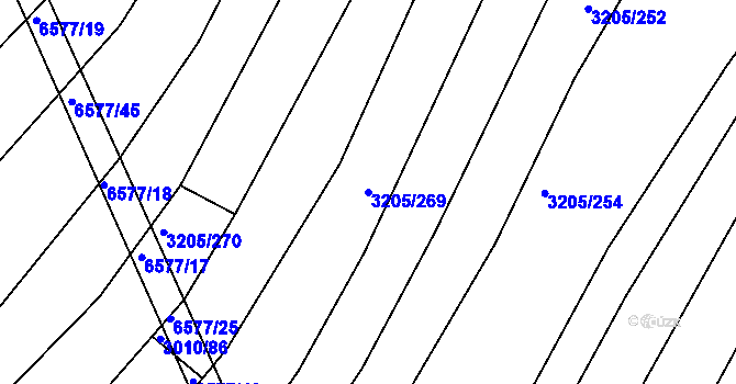 Parcela st. 3205/269 v KÚ Archlebov, Katastrální mapa