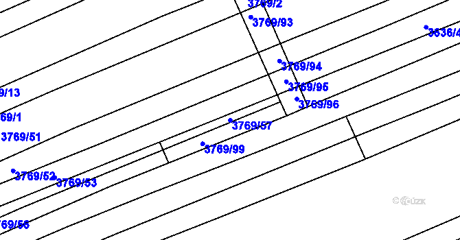 Parcela st. 3769/57 v KÚ Archlebov, Katastrální mapa