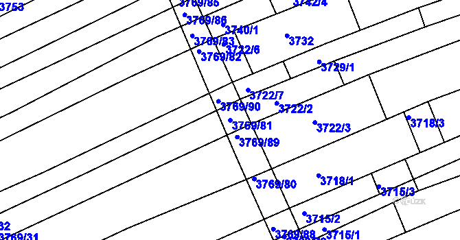 Parcela st. 3769/81 v KÚ Archlebov, Katastrální mapa