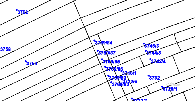 Parcela st. 3769/87 v KÚ Archlebov, Katastrální mapa