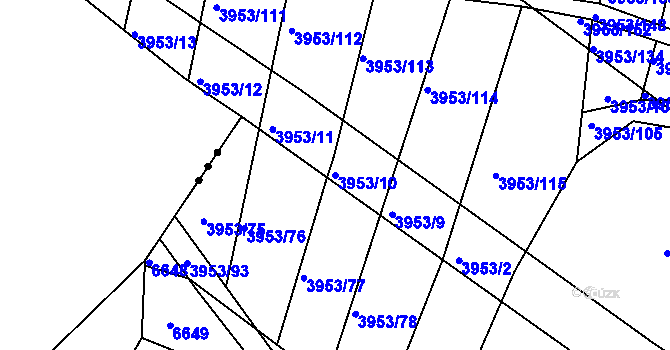 Parcela st. 3953/10 v KÚ Archlebov, Katastrální mapa
