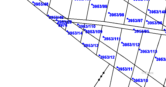 Parcela st. 3953/13 v KÚ Archlebov, Katastrální mapa