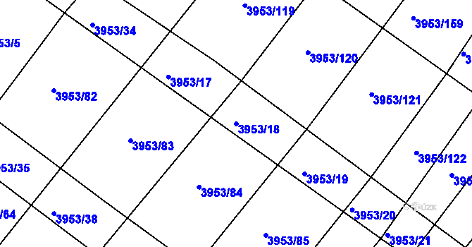 Parcela st. 3953/18 v KÚ Archlebov, Katastrální mapa