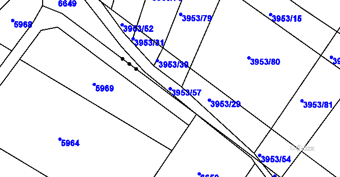 Parcela st. 3953/57 v KÚ Archlebov, Katastrální mapa