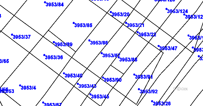 Parcela st. 3953/87 v KÚ Archlebov, Katastrální mapa