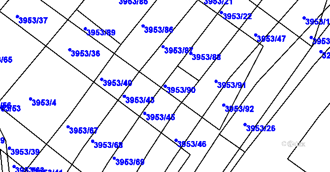 Parcela st. 3953/90 v KÚ Archlebov, Katastrální mapa