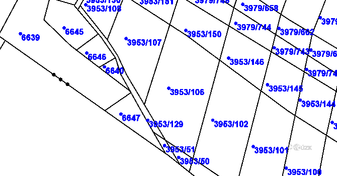 Parcela st. 3953/106 v KÚ Archlebov, Katastrální mapa