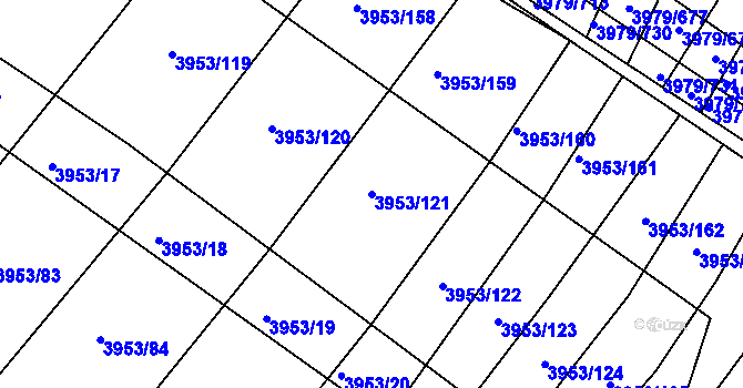 Parcela st. 3953/121 v KÚ Archlebov, Katastrální mapa