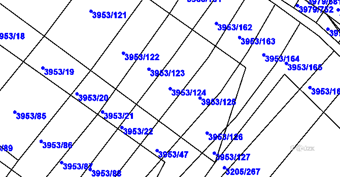 Parcela st. 3953/124 v KÚ Archlebov, Katastrální mapa
