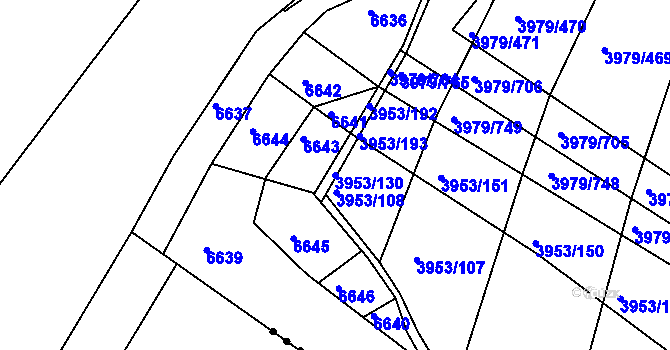 Parcela st. 3953/130 v KÚ Archlebov, Katastrální mapa