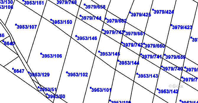 Parcela st. 3953/145 v KÚ Archlebov, Katastrální mapa