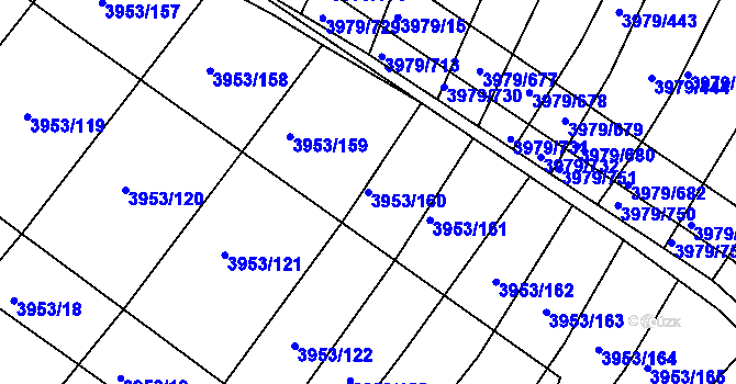 Parcela st. 3953/160 v KÚ Archlebov, Katastrální mapa