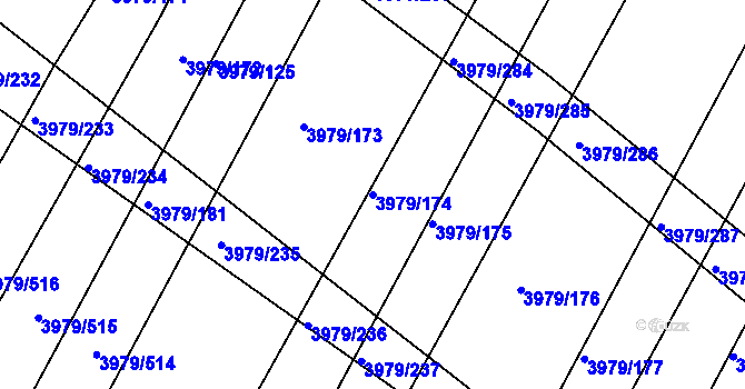 Parcela st. 3979/174 v KÚ Archlebov, Katastrální mapa