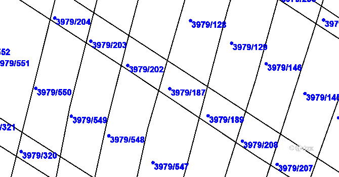 Parcela st. 3979/187 v KÚ Archlebov, Katastrální mapa