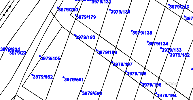 Parcela st. 3979/198 v KÚ Archlebov, Katastrální mapa