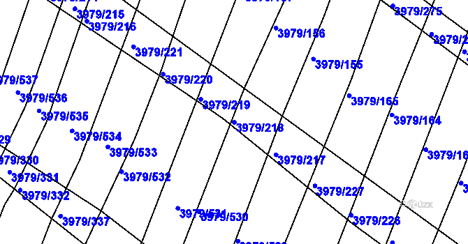 Parcela st. 3979/218 v KÚ Archlebov, Katastrální mapa