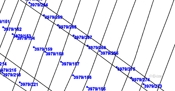 Parcela st. 3979/266 v KÚ Archlebov, Katastrální mapa