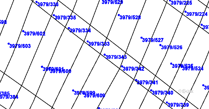 Parcela st. 3979/343 v KÚ Archlebov, Katastrální mapa