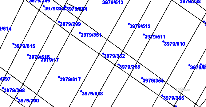 Parcela st. 3979/352 v KÚ Archlebov, Katastrální mapa