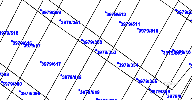Parcela st. 3979/353 v KÚ Archlebov, Katastrální mapa