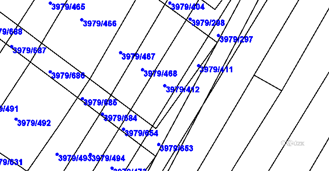 Parcela st. 3979/412 v KÚ Archlebov, Katastrální mapa