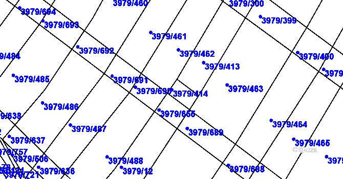 Parcela st. 3979/414 v KÚ Archlebov, Katastrální mapa