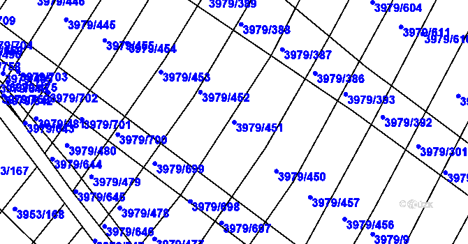 Parcela st. 3979/451 v KÚ Archlebov, Katastrální mapa