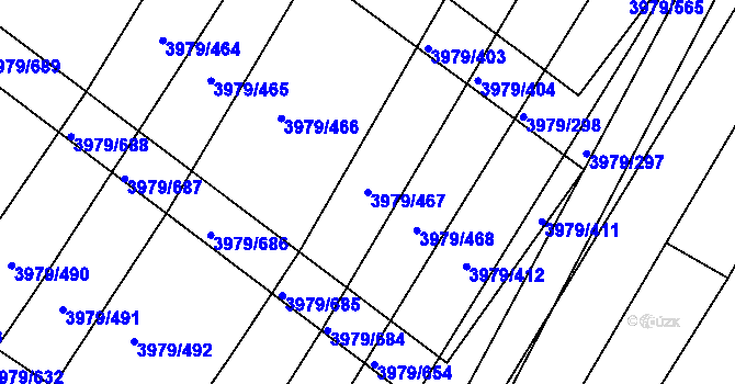 Parcela st. 3979/467 v KÚ Archlebov, Katastrální mapa