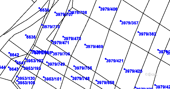 Parcela st. 3979/469 v KÚ Archlebov, Katastrální mapa
