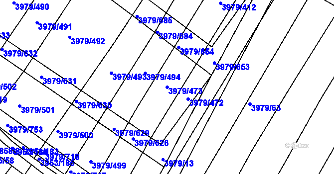 Parcela st. 3979/473 v KÚ Archlebov, Katastrální mapa