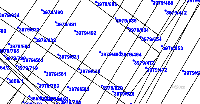 Parcela st. 3979/493 v KÚ Archlebov, Katastrální mapa