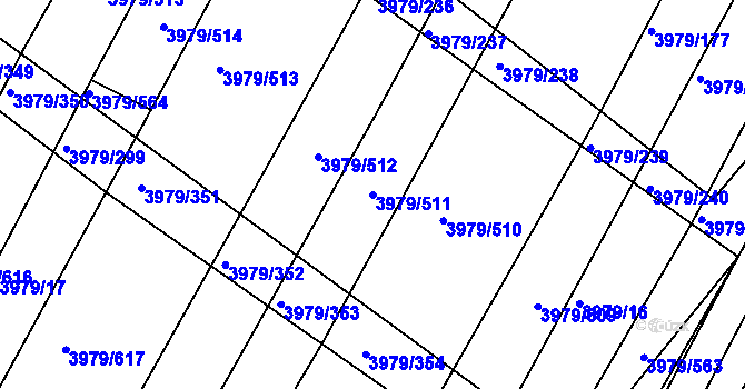 Parcela st. 3979/511 v KÚ Archlebov, Katastrální mapa