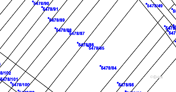 Parcela st. 5478/85 v KÚ Archlebov, Katastrální mapa