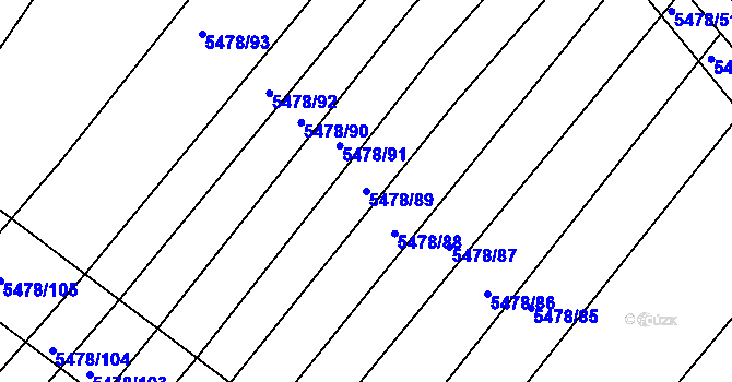 Parcela st. 5478/89 v KÚ Archlebov, Katastrální mapa